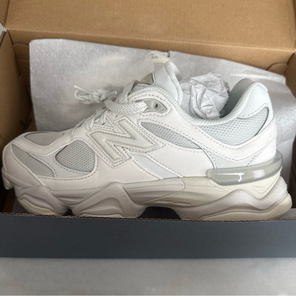NEW New Balance 9060 Reflection Triple White Sneaker - Women 6.5 / Men *KIDS* 5 - Picture 4 of 5